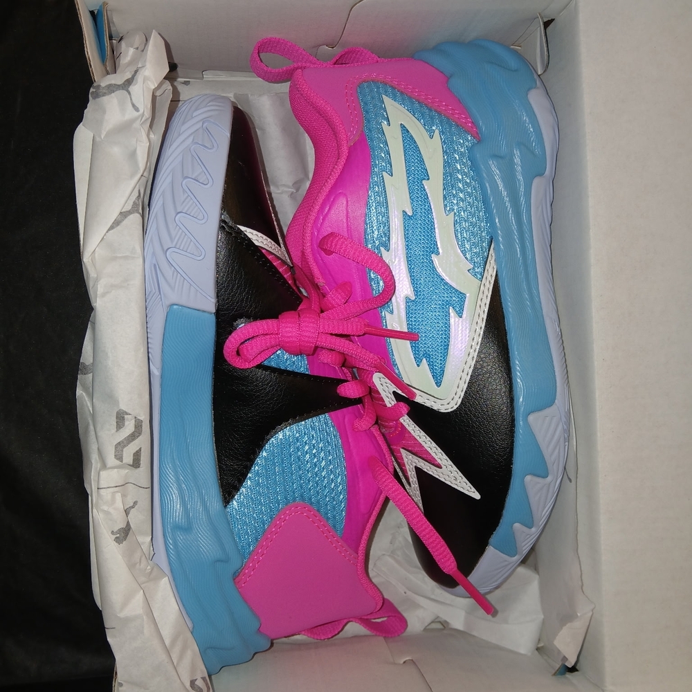 Puma Kids' Vibrant Pink and Blue Sneakers
